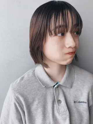 ショート カラー ボブパーマコテ巻き風 パーマNo1深江秀平のヘアスタイル