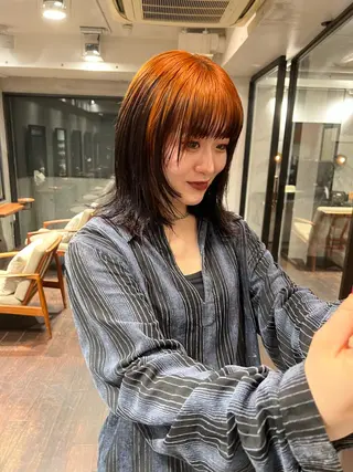 ミディアム カラー NERO 松井 隆人のヘアスタイル