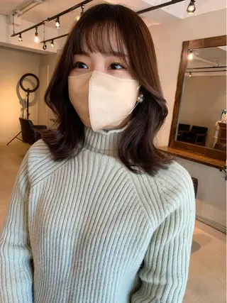 ミディアム カラー 透明感カラー✂︎ /縮毛矯正/YUKAのヘアスタイル