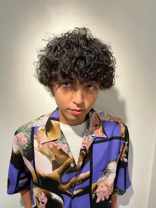 ミディアム パーマ メンズ yoshikei -mow hair-のヘアスタイル