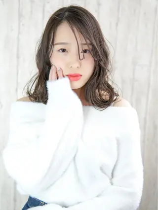 ミディアム カラー パーマ ヘアアレンジ キッズ ネイル マツエク・マツパ 永野 良一のヘアスタイル