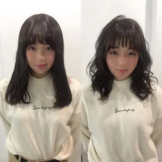 ミディアム カラー パーマ ヘアアレンジ メンズ縮毛矯正 細谷碧海のヘアスタイル