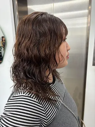 ミディアム パーマ Nico☺︎🎀YU レイヤー/カットのヘアスタイル