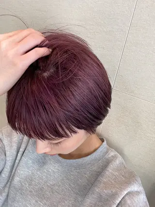 ショート カラー 顔まわり🥨レイヤー /透明感/水口舞奈のヘアスタイル