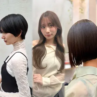 ロング ヒナ/レイヤーカット 艶感ワンカラーのヘアスタイル