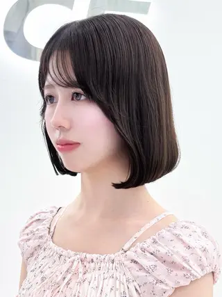 ミディアム カラー ヘアアレンジ 縮毛矯正🤍 盛れるボブ/ひかりのヘアスタイル