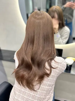 ロング カラー ヘアアレンジ 新宿⌇韓国風ヘア ⌇透明感カラーのヘアスタイル