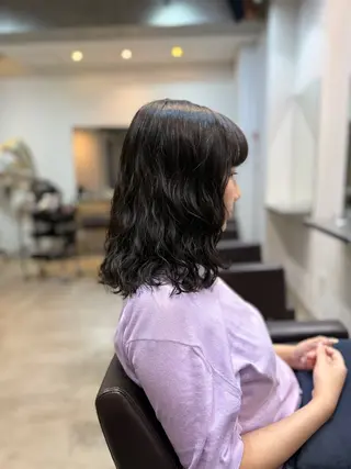 ミディアム 🌿朝5分でお洒落 パーマスタイル🌿のヘアスタイル