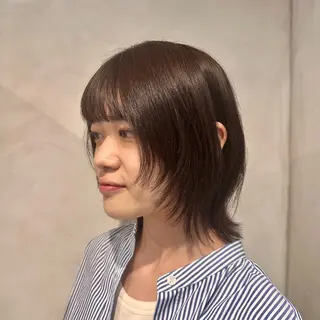 ミディアム Yuki☺︎パーマ レイヤーカットのヘアスタイル