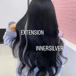 ロング カラー エクステ🩵ブリーチ 韓国ヘア🩵KAEのヘアスタイル