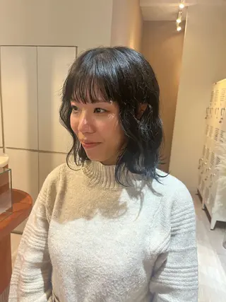 ミディアム カラー ramphy 柴原 夢奈のヘアスタイル
