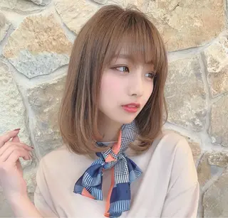 ミディアム 梶 久菜乃のヘアスタイル