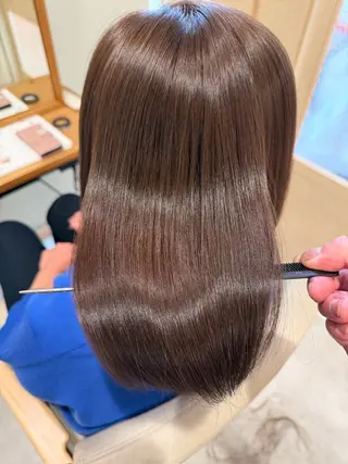 ミディアム カラー 髪質改善 艶髪🔵フセナオヤのヘアスタイル