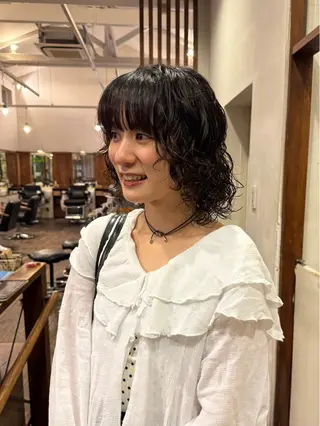 ミディアム パーマ MOK大阪梅田店 Asahiのヘアスタイル