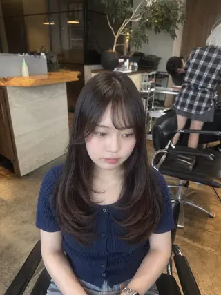 ロング 渋谷/切りっぱなし レイヤー/ブリーチのヘアスタイル