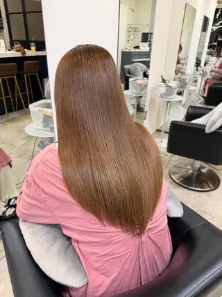 セミロング カラー 無料カット レイヤー/表参道のヘアスタイル
