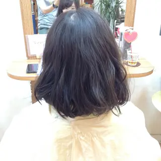 ミディアム パーマ 高畑×縮毛矯正 松下直揮のヘアスタイル