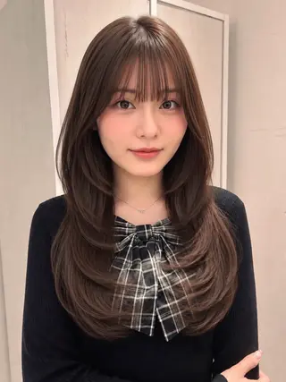 ロング カラー 【韓国ヘア×透明感 カラー】笹谷 莉未のヘアスタイル