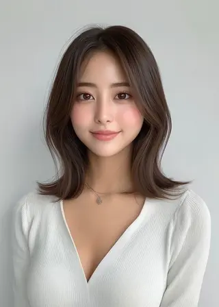 ミディアム 韓国風/髪質改善/ ナガヤアキラのヘアスタイル