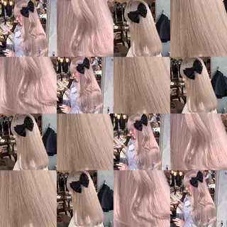 ロング カラー ヘアアレンジ 🧸ブリーチ特化/前 髪/しょうじりか🎀のヘアスタイル