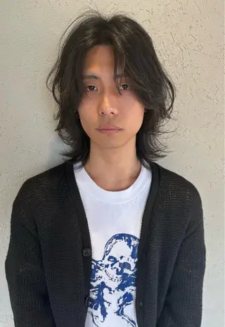 ミディアム パーマ メンズ 鈴木 颯真ウィリアムのヘアスタイル