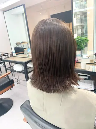 ミディアム カラー パーマ ヘアアレンジ メンズ キッズ ネイル マツエク・マツパ アイブロウ 似合せレイヤー/ 柔らか透明感カラーのヘアスタイル