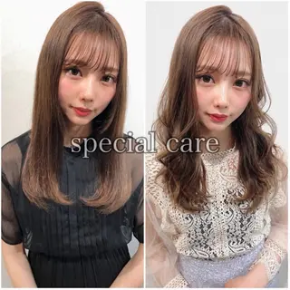 ロング カラー 【ブリーチ矯正◎】 【髪質改善矯正】のヘアスタイル