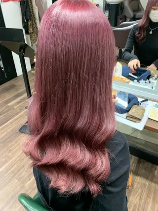 ロング カラー ヘアアレンジ 🌟🍒ハイトーン 韓国ヘア/ユウミのヘアスタイル