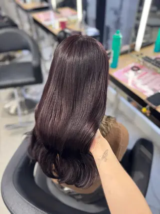 セミロング ヘアアレンジ 🤍淡色ピンク&ラベ ンダーYUKI🤍のヘアスタイル