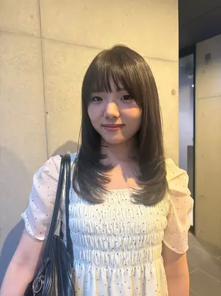 ミディアム カラー 韓国レイヤー/透明感 カラー/RIN🎀のヘアスタイル