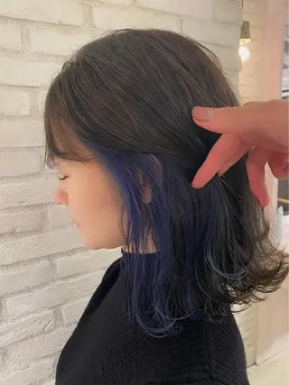 ミディアム カラー 新宿/韓国風レイヤー 髪質改善/渋谷直樹のヘアスタイル