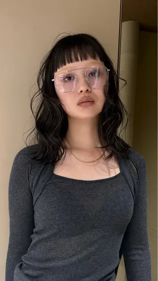 セミロング 九後 志帆海のヘアスタイル