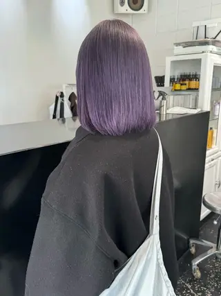 セミロング カラー ヘアアレンジ 艶ハイトーン/ヘア アレンジAYAKAのヘアスタイル