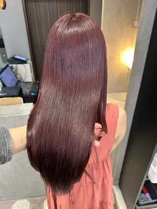 ミディアム カラー 天神暖色カラー レイヤー・髪質改善のヘアスタイル
