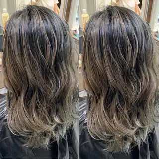 ロング カラー ヘアアレンジ 白髪ぼかしハイライト 茗荷谷駅徒歩2分のヘアスタイル