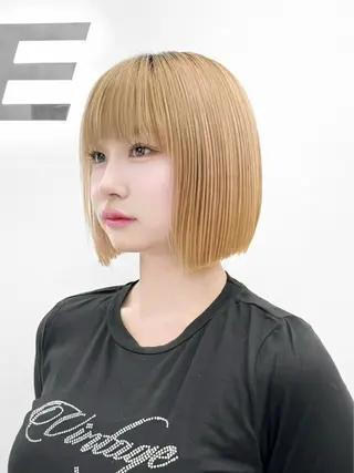 ショート カラー ヘアアレンジ 縮毛矯正🤍 盛れるボブ/ひかりのヘアスタイル