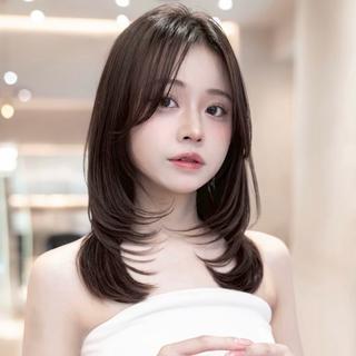 セミロング カラー 新宿/レイヤー/ 透明感カラーしょうごのヘアスタイル