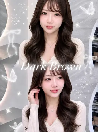 セミロング カラー ヘアアレンジ 🖤kana韓国ヘア 艶髪カラー特化🖤のヘアスタイル