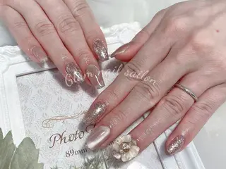 ネイル エツメ💅 長さ出し🎀デザインのネイルデザイン