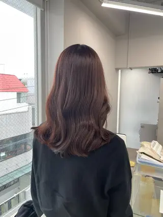 セミロング カラー 愛莉/ラベンダー/ ベージュ/ブラウンのヘアスタイル