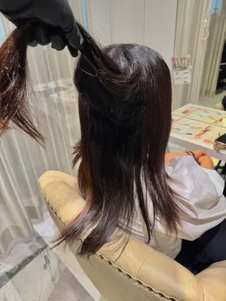セミロング 福山艶髪|髪質改善| 三宅星哉のヘアスタイル