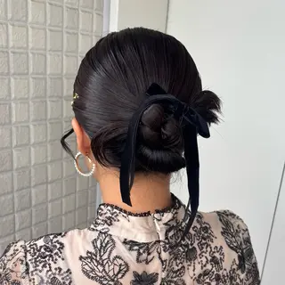 ヘアアレンジ 銀座：似合わせカラー オリーブ🫒アレンジのヘアスタイル