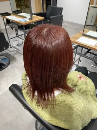 セミロング カラー ひたちなか╱カラー╱ カラーリスト武田のヘアスタイル