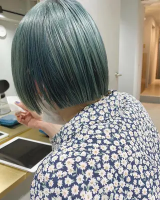 ショート カラー ボブパーマコテ巻き風 パーマNo1深江秀平のヘアスタイル