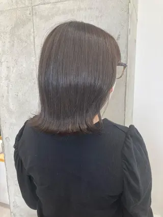 ミディアム ✨色持ちの良い艶 カラー✨蟹江真世のヘアスタイル