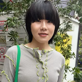 ミディアム カラー ヘアアレンジ メンズ キッズ デザインパーマ メンズカット 郁美のヘアスタイル