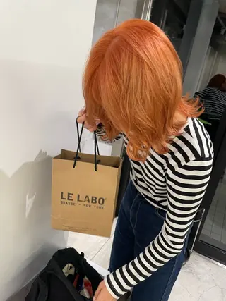 カラー hana🍑 ブリーチなしピンクのヘアスタイル
