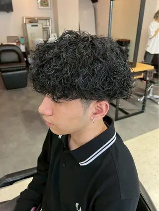 ミディアム パーマ メンズ 横浜メンズパーマ🌀 あずのヘアスタイル