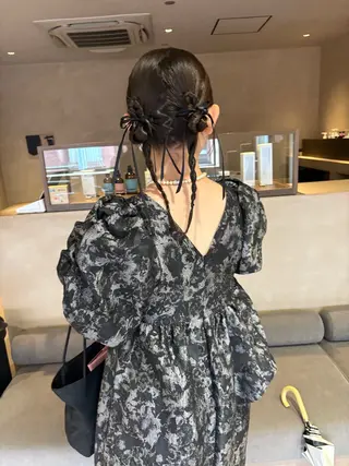 ヘアアレンジ ボブ/ヘアセット 結婚式卒業式アレンジのヘアスタイル