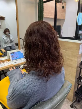 セミロング パーマ 髪質改善縮毛矯正/ エクステ/ひふみ🌛のヘアスタイル